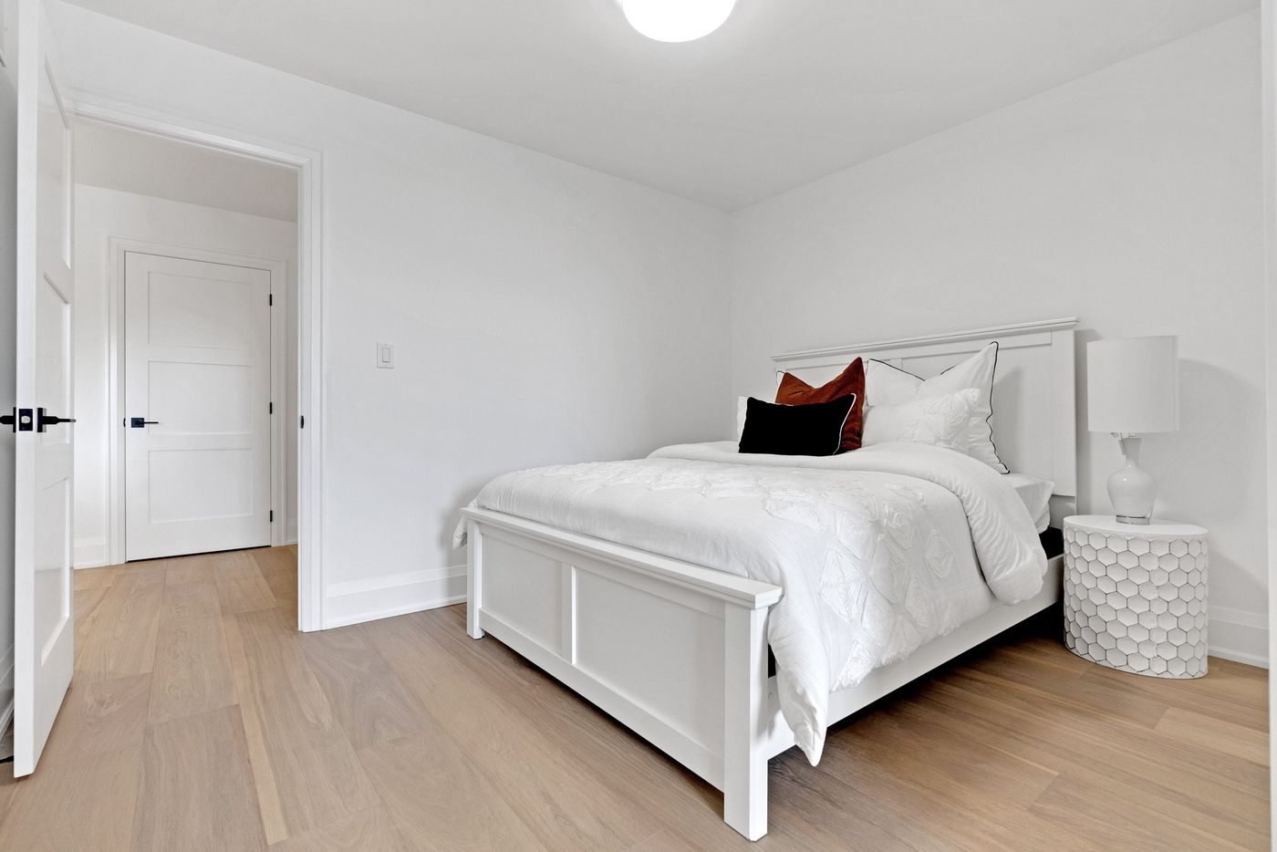 Bedroom with hardwood floors